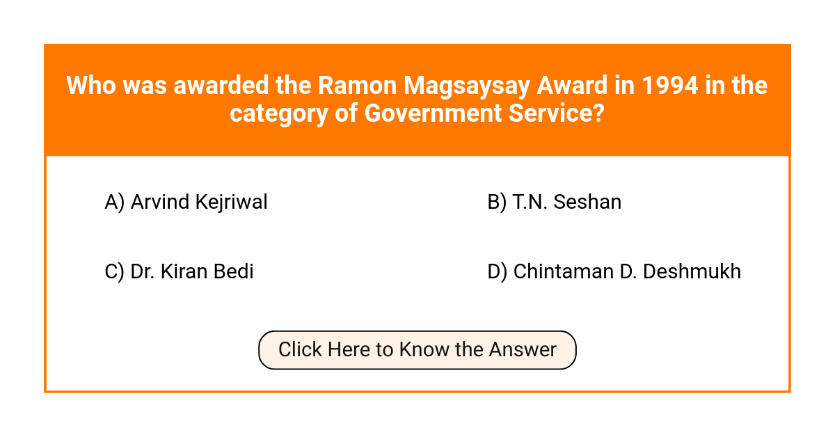 Who was awarded the Ramon Magsaysay Award in 1994 in the category of ...