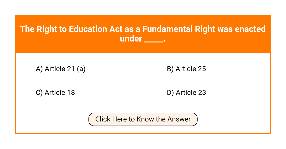 The Right To Education Act As A Fundamental Right Was Enacted Under the-right-to-education-act-as-a-fundamental-right-was-enacted-under